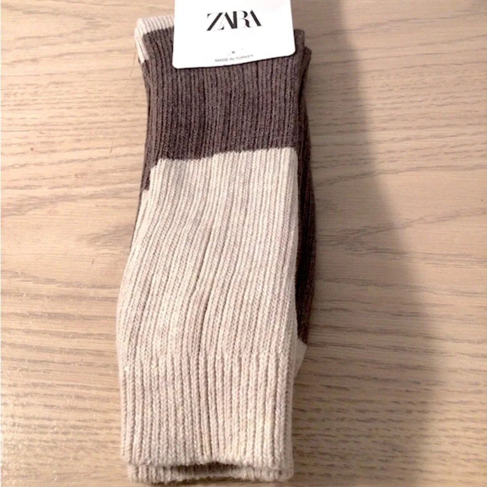 Zara Rib-Knit Two-Tone Socks